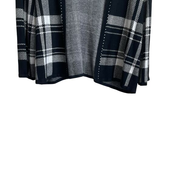 Liz Claiborne Women Cardigan Sweater 1X Black Plaid Open Front Classic Office‎ - Picture 8 of 10